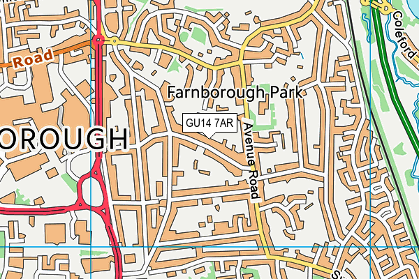 GU14 7AR map - OS VectorMap District (Ordnance Survey)