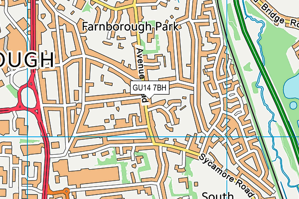 GU14 7BH map - OS VectorMap District (Ordnance Survey)