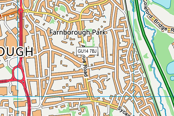 GU14 7BJ map - OS VectorMap District (Ordnance Survey)