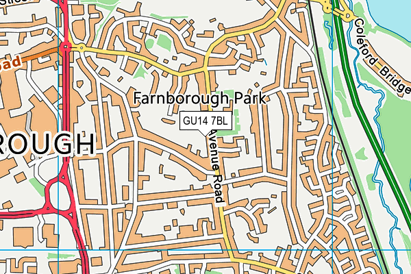 GU14 7BL map - OS VectorMap District (Ordnance Survey)