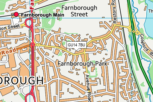 GU14 7BU map - OS VectorMap District (Ordnance Survey)