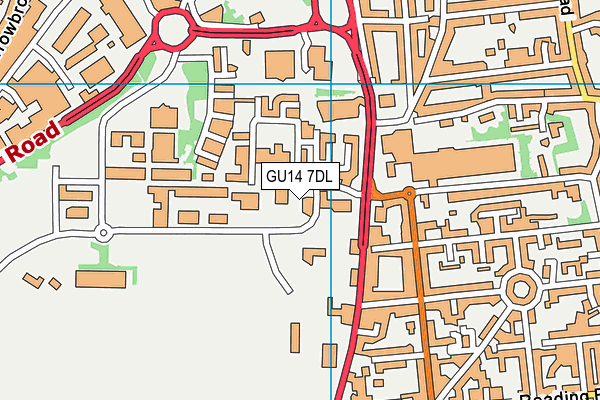 GU14 7DL map - OS VectorMap District (Ordnance Survey)