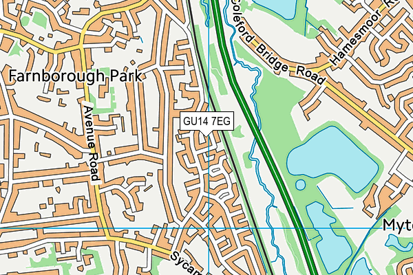 GU14 7EG map - OS VectorMap District (Ordnance Survey)