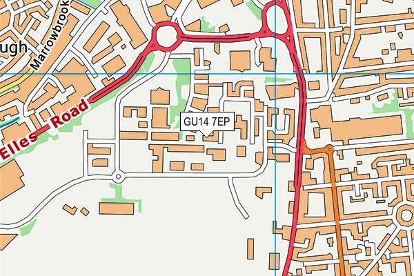 GU14 7EP map - OS VectorMap District (Ordnance Survey)