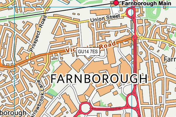 GU14 7ES map - OS VectorMap District (Ordnance Survey)