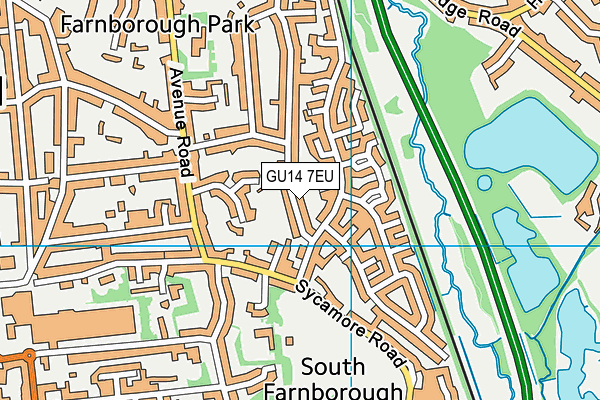 GU14 7EU map - OS VectorMap District (Ordnance Survey)