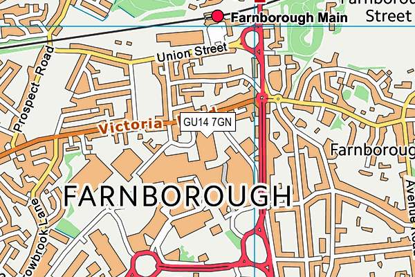 The Gym Group (Farnborough) map (GU14 7GN) - OS VectorMap District (Ordnance Survey)