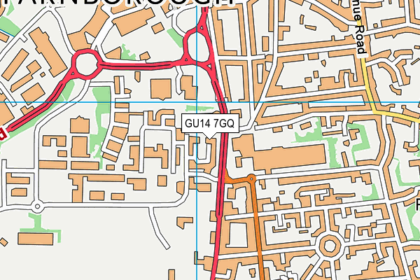 GU14 7GQ map - OS VectorMap District (Ordnance Survey)