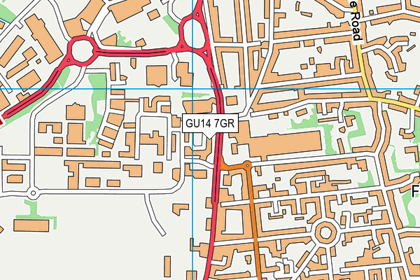 GU14 7GR map - OS VectorMap District (Ordnance Survey)