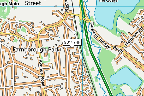 GU14 7HH map - OS VectorMap District (Ordnance Survey)