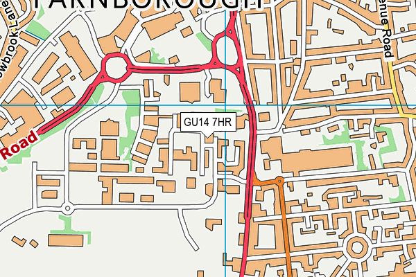 GU14 7HR map - OS VectorMap District (Ordnance Survey)