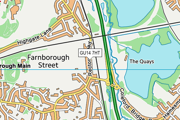 GU14 7HT map - OS VectorMap District (Ordnance Survey)