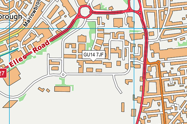 GU14 7JF map - OS VectorMap District (Ordnance Survey)