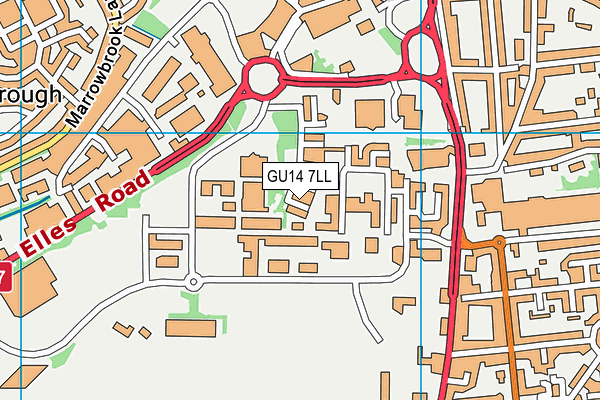 GU14 7LL map - OS VectorMap District (Ordnance Survey)