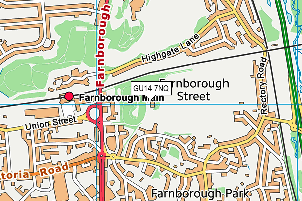 GU14 7NQ map - OS VectorMap District (Ordnance Survey)