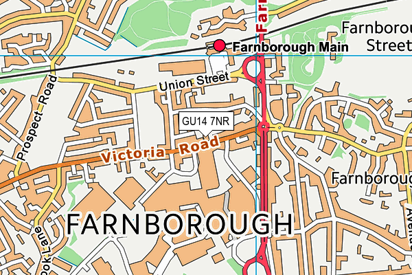 GU14 7NR map - OS VectorMap District (Ordnance Survey)