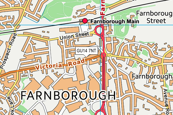 GU14 7NT map - OS VectorMap District (Ordnance Survey)