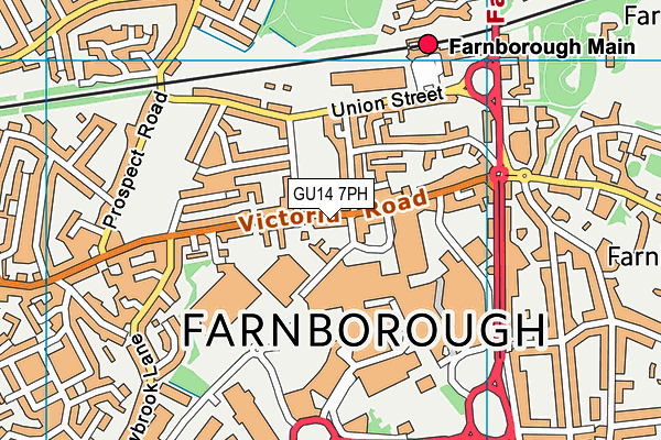 GU14 7PH map - OS VectorMap District (Ordnance Survey)