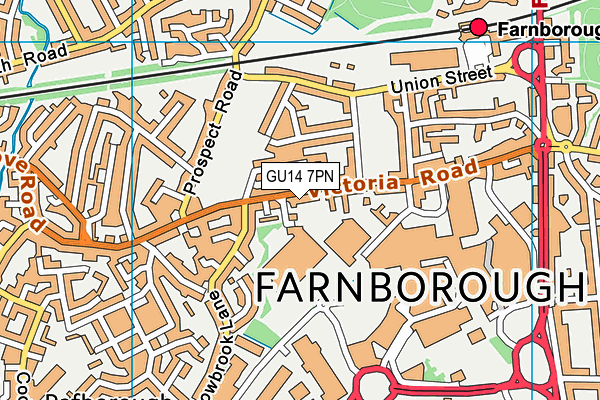 GU14 7PN map - OS VectorMap District (Ordnance Survey)