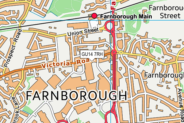 GU14 7RH map - OS VectorMap District (Ordnance Survey)