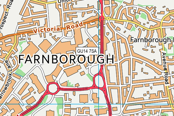 GU14 7SA map - OS VectorMap District (Ordnance Survey)