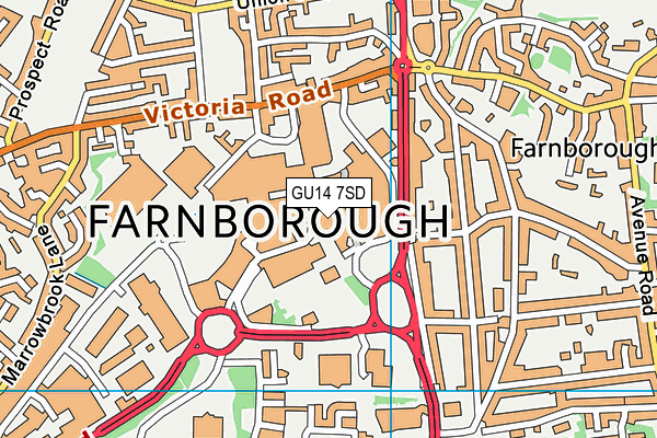 GU14 7SD map - OS VectorMap District (Ordnance Survey)