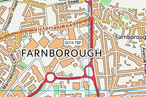 GU14 7SP map - OS VectorMap District (Ordnance Survey)