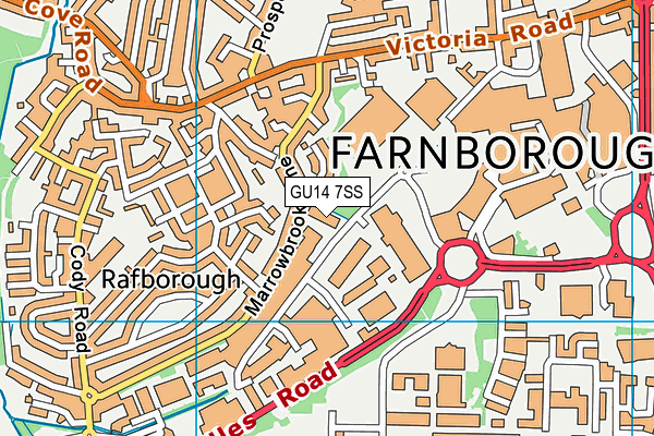 GU14 7SS map - OS VectorMap District (Ordnance Survey)