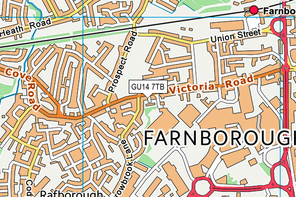 GU14 7TB map - OS VectorMap District (Ordnance Survey)