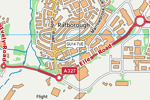 GU14 7UE map - OS VectorMap District (Ordnance Survey)