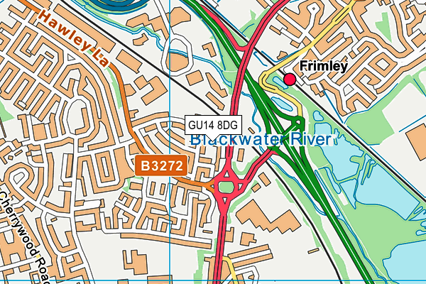 GU14 8DG map - OS VectorMap District (Ordnance Survey)