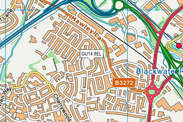 GU14 8EL map - OS VectorMap District (Ordnance Survey)