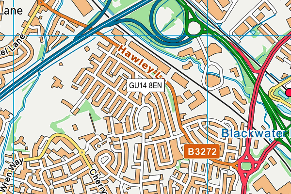 GU14 8EN map - OS VectorMap District (Ordnance Survey)