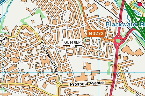 GU14 8EP map - OS VectorMap District (Ordnance Survey)