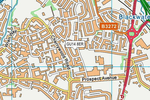 GU14 8ER map - OS VectorMap District (Ordnance Survey)