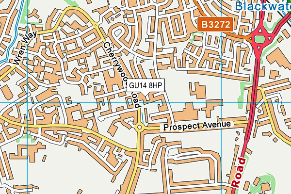 GU14 8HP map - OS VectorMap District (Ordnance Survey)