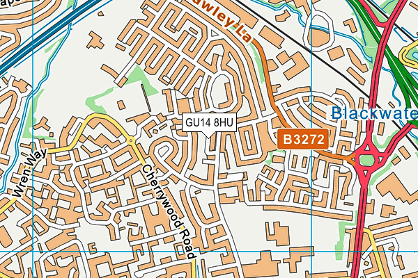 GU14 8HU map - OS VectorMap District (Ordnance Survey)