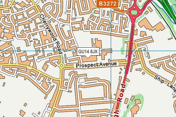 The Sixth Form College Farnborough map (GU14 8JX) - OS VectorMap District (Ordnance Survey)