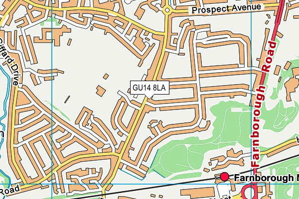 GU14 8LA map - OS VectorMap District (Ordnance Survey)