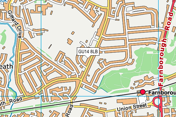 GU14 8LB map - OS VectorMap District (Ordnance Survey)