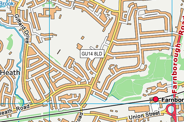 GU14 8LD map - OS VectorMap District (Ordnance Survey)