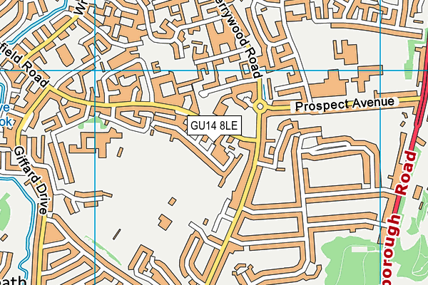 GU14 8LE map - OS VectorMap District (Ordnance Survey)