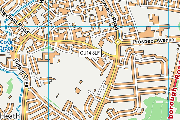GU14 8LF map - OS VectorMap District (Ordnance Survey)