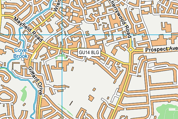 GU14 8LG map - OS VectorMap District (Ordnance Survey)