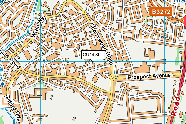 GU14 8LL map - OS VectorMap District (Ordnance Survey)