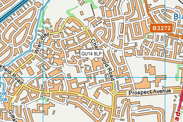 GU14 8LP map - OS VectorMap District (Ordnance Survey)