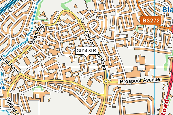 GU14 8LR map - OS VectorMap District (Ordnance Survey)
