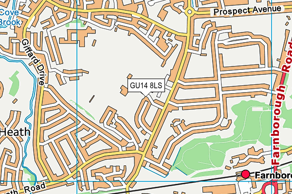 St Bernadette's Catholic Primary School map (GU14 8LS) - OS VectorMap District (Ordnance Survey)