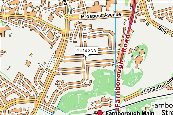 GU14 8NA map - OS VectorMap District (Ordnance Survey)