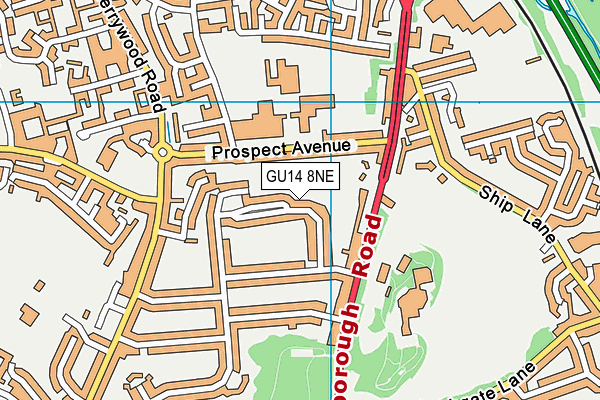 GU14 8NE map - OS VectorMap District (Ordnance Survey)